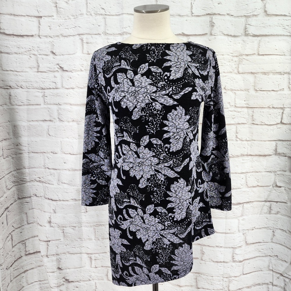 Magic Scarf Whimsigoth Tunic Top OS Medium Dark Floral Office Work Stretchy